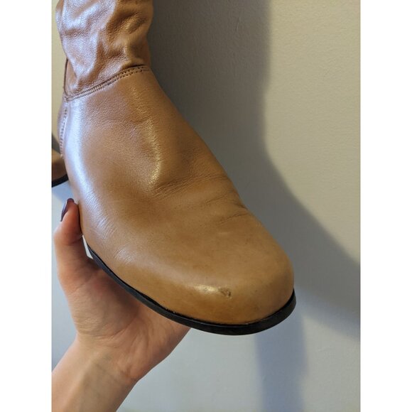 Liz & Co. Vintage Y2K Brown Leather Slouch Mid-Calf Boots Low Heel Western 9.5 - Picture 6 of 14